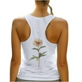 thumbnail image 4 of Fznquz Sleeveless Women's Tanks & Camis Crew Neck Racerback Casual White Athletic Fashion Womens Tanks, 4 of 6