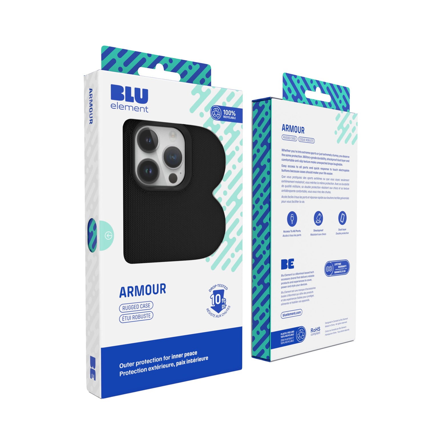 Blu Element Armour Rugged Case Black for iPhone 16e/15/14/13