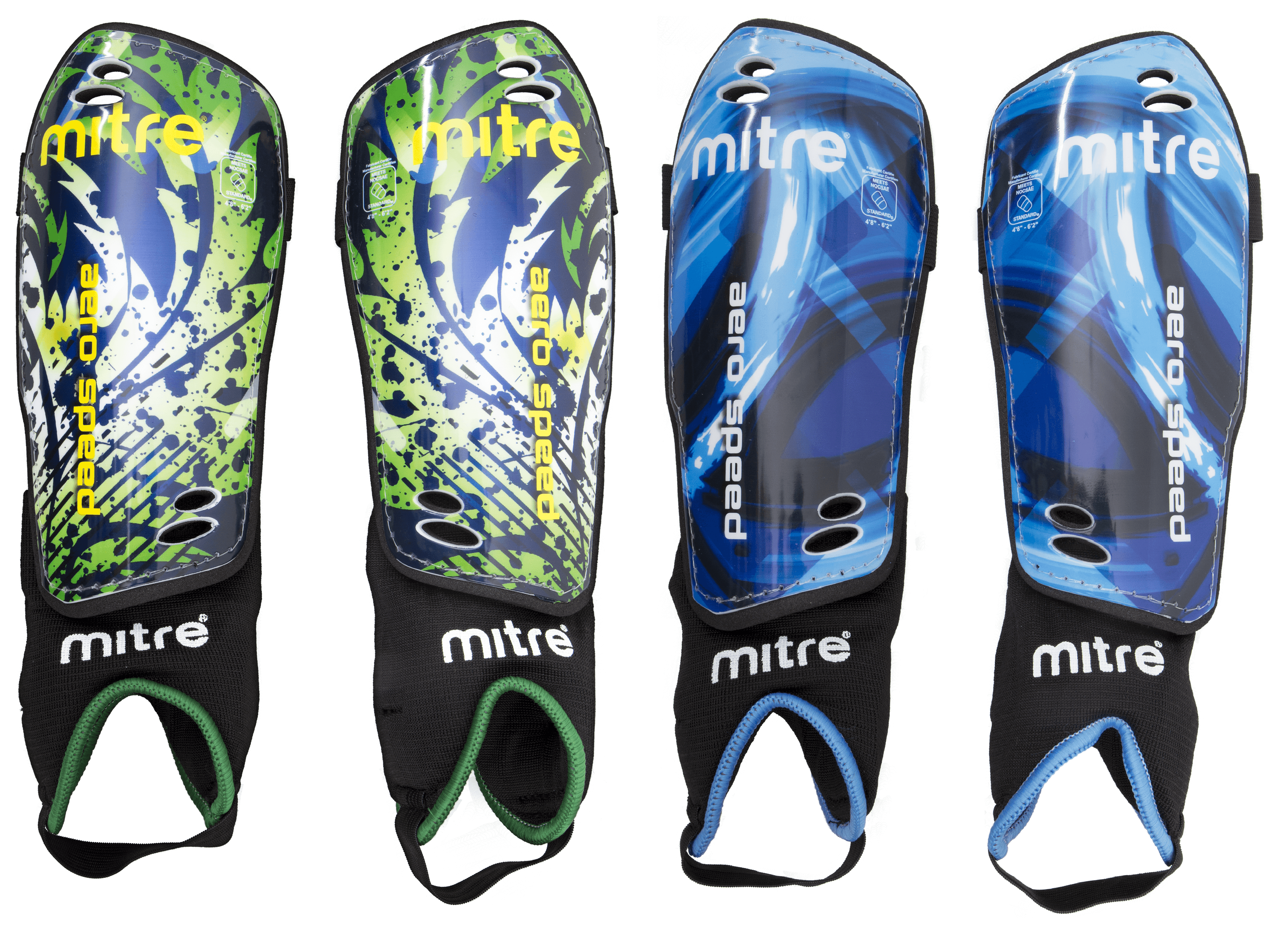 Blue 1 Pair Aerospeed Shin Guard Size Youth 4’-4’8” Tall Details about   Mitre 