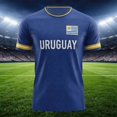 thumbnail image 5 of WAYUTE Men's Uruguay Soccer T-Shirt DIY Name Number Short Sleeve Crew Neck Tee with Patriotic Flag Sporty Casual Top for Fan Wear, 5 of 7