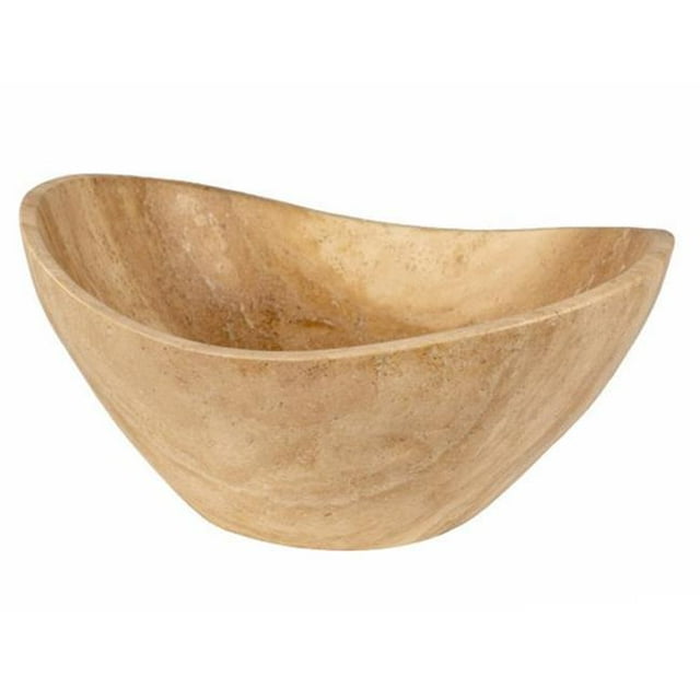 Eden Bath EB-S043BT-P Small Canoe Vessel Sink - Beige Travertine