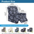 thumbnail image 6 of SCRAWLGOD Sea Turtle Hibiscus Navy Blue 4 Pieces Stretch Recliner Covers, Easy to Install Recliner Sofa Slipcover, Fitted Non Slip Reclining Slipcovers for Pets Soft Lazyboy Chair Covers, 6 of 7
