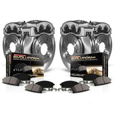 PowerStop Front and Rear Stock Replacement Brake Pad and Rotor Kit with Calipers Fits: VOLKSWAGEN Select Models KCOE840
