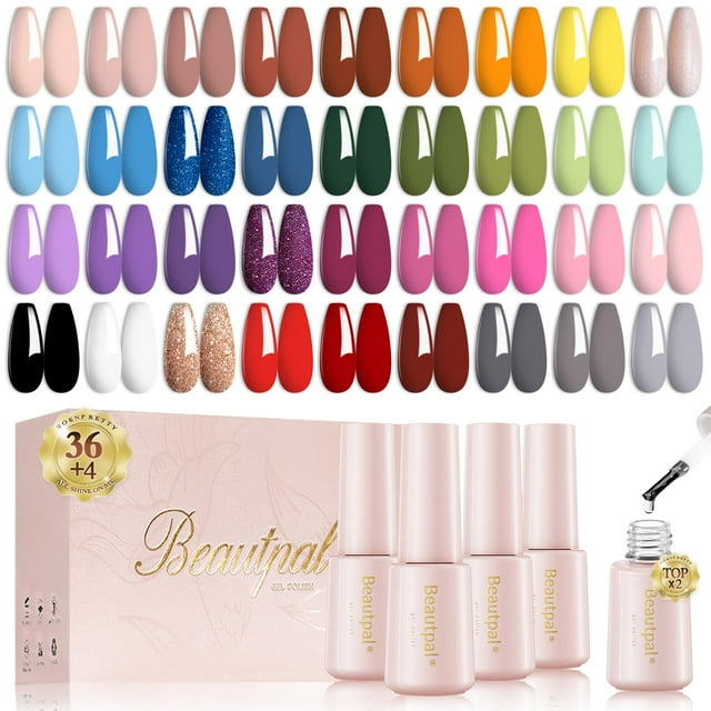 Set de esmaltes de uñas en gel Larvall Beautpal, 40 unidades, 7 ml, colores