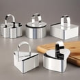 thumbnail image 3 of HAHUT Stainless Steel Dessert Food Molds with Pushers, Cake Cooking Rings for Kitchen Tools, Baking Pastry & Desserts Making (Heart), 3 of 8
