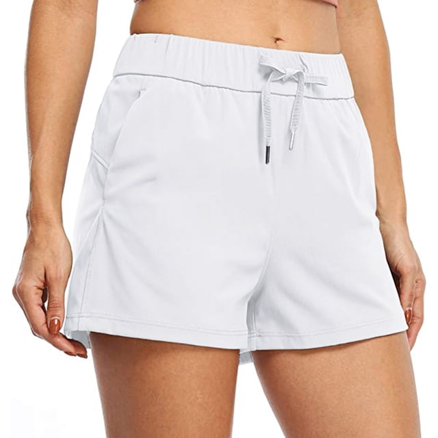 UAMVSH Active Shorts for Women Running Workout Wide Leg Shorts Summer Drawstring Basic Elastic Waist Athletic Shorts with Pockets