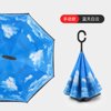 Ptlom Inverted Double Layer Umbrella, Rainproof Windproof, UV Protection Creative Reverse Umbrellas with Straight Handle