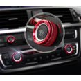 thumbnail image 5 of Xotic Tech 3 Pieces Red AC Climate Control Radio Volume Knob Ring Covers For BMW 1 2 3 3GT 4 Series, 5 of 6