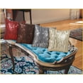 thumbnail image 2 of Violet Linen Marvelous Decorative Embroidered Sequins, 18" x 18" Cushion Cover, Silver, 2 of 2