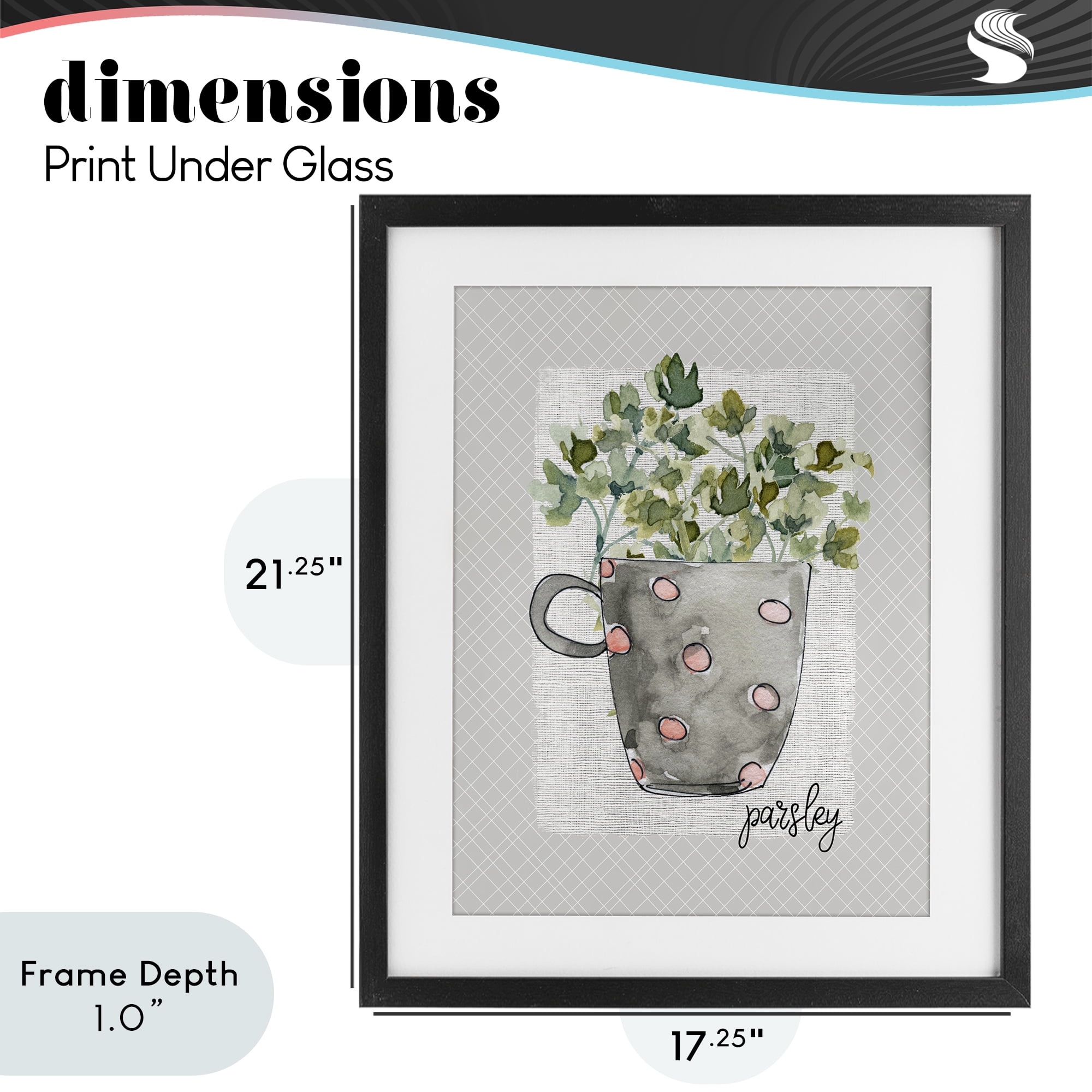 Stupell Industries Parsley Herb Mug Black Framed Print Under Glass, design by Livi Finn