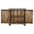 thumbnail image 5 of Distressed Gray 36" Tall Storage Cabinet With 2 Doors | Solid Wood Small Chest | Hand Carved Small Sideboard | Credenza With Metal Accent, 5 of 9