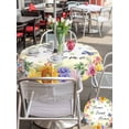 thumbnail image 5 of Outdoor Tablecloths with Umbrella Hole & Zipper, Spring Wildflowers Round Tablecloth 54 Inch, Watercolor Tulip Floral Leaf Plant Yellow Waterproof Table Cloth, Patio/Pool/Picnic Table Covers, 5 of 8