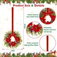 thumbnail image 2 of Guvpev 6 Pieces 10" Mini Christmas Wreath with Red Berry, Cabinet Wreaths for Kitchen, Small Christmas Wreath with Red and Black Plaid Bow, Farmhouse Wreath for Holiday Xmas Party Decorations, 2 of 14