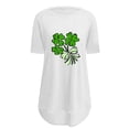 thumbnail image 3 of Pxiakgy Vente Chaude! T-Shirt Trèfle de la Saint-Patrick pour Femmes Chanceux Irlandais Manches Courtes T-Shirt Graphique Trèfle Mode Décontractée Col Rond Manches Courtes Imprimé Blanc TG, 3 of 6