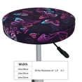 thumbnail image 4 of Bingfone13 Inch Padded Round Bar Stool Cover Cushion With Elastic Fabric Round Chair Seat - Purple Butterfly, 4 of 7