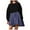 Dark Blue, variant on Women's A-Line Dress Round Neck Striped Print Athletic Tunic Dress Dropped Shoulder Long Sleeve Cover Up Midi Dress