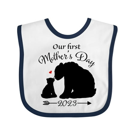 

Inktastic Our First Mother s Day 2023 Bears - Bear Silhouette Gift Baby Boy or Baby Girl Bib