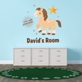 thumbnail image 3 of Personalized Name Animal Wall Decal Cartoon Pony Show Jumping Custom Name Bedroom Wall Decal for boys and girls Pony You are Amazing Themed Kids Room Décor - Size: 40 In x 40 In, 3 of 5