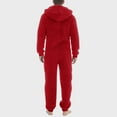 thumbnail image 4 of CaComMARK PI Clearance Men's Warm Fleece One Piece Hooded Zipper Pajamas Set, Soft Adult Onesie Hood Winter Red 8(L), 4 of 6