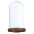 thumbnail image 2 of Cloche Flowers Container Display Cover with Wooden Base Brown, 2 of 8