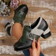 thumbnail image 4 of Leozcaa Bottines pour Femmes à Talon Bas Épais Confortables Bout Rond avec Sangle et Franges, 4 of 8