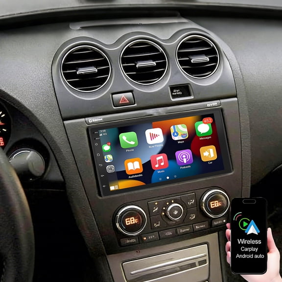 Eforcase Car Radio Stereo for Nissan Altima 2007-2012, 7" Touch Screen Head Unit with Wireless CarPlay/Android Auto/GPS Navigation/WiFi/Bluetooth/FM/RDS/HD Backup Camera