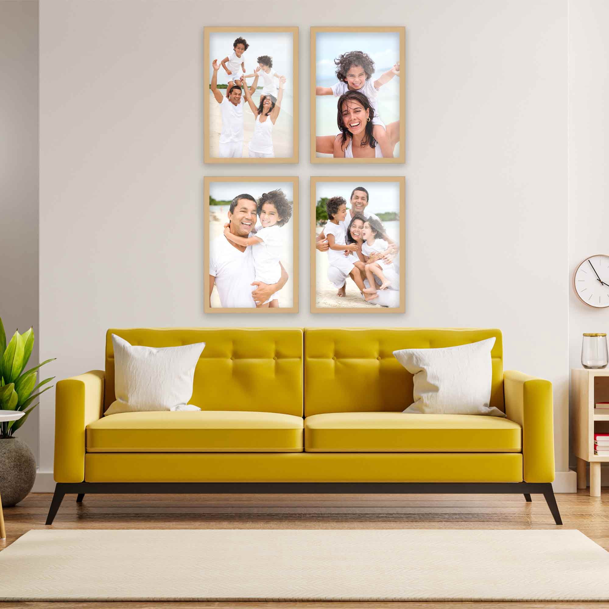 18x24 Natural Wood Picture Frame - UV Acrylic, Foam Board Backing, Hanging Hardware