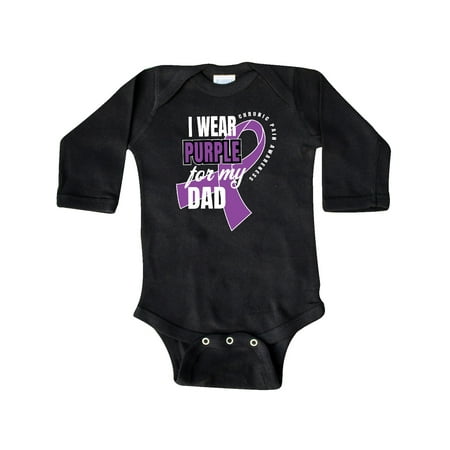 

Inktastic Chronic Pain I Wear Purple For My Dad Gift Baby Boy or Baby Girl Long Sleeve Bodysuit