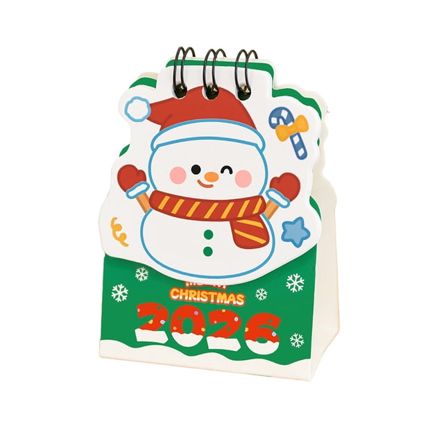 Mini Christmas Ornaments Mini Desk Calendar Cartoon Accent