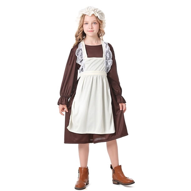 Disfraz de civil medieval, disfraz de juego colonial para niños, disfraz de abuela para actuación