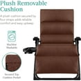thumbnail image 4 of HYJY Oversized Zero Gravity Chair, Folding Outdoor Patio Recliner, XL Anti Gravity Lounger w/Removable Cushion, Cup Holder, Side Tray, 350lb Capacity - Woodland Brown, 4 of 9