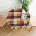 thumbnail image 2 of Checkered Valentines Tablecloth Round 70 Inch,Black Plaid Table Cloth,Stain Resistance Polyester Red Heart Valentine''s Day Table Covers for Kitchen Dining,Small Tablecloth for Parties Picnic, 2 of 6