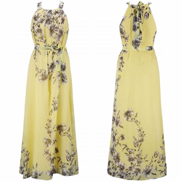 WILLBEST Robes Mini pour Femmes Aguichant Robe d'Été Bohème à Imprimé en Chiffon pour Femmes Robe Longue de Plage Robe de Bord de Mer