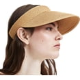 thumbnail image 3 of LinYooLi Straw Visor Hats for Womens Visor Sun Hat Summer Sun Protection Beach Caps Wide Brim Hat Outdoor Teens, 3 of 9