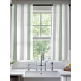 thumbnail image 3 of Sage Green Grey Stripe Semi Sheer Curtains 72 Inch Length 2 Panels Set, Modern Farmhouse Vertical Striped Sheer Kitchen Curtain Privacy Voile Window Curtain for Living Room Bedroom Rod Pocket Drapes, 3 of 7