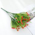 thumbnail image 2 of Planta verde artificial Ramo de rosas Flor de plástico artificial Maceta para exteriores Planta decorativa Planta verde artificial Flor de rosa (rojo (4 piezas) ER, 2 of 3