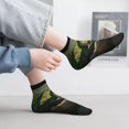 thumbnail image 2 of Rateoe Deep Forest Stone Green Dragon Pattern Quarter Crew Socks,Toe Seamed Ankle Socks,Cotton Cushioned Breathable Athletic Crew Sports Socks, 2 of 7