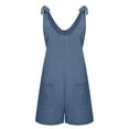 thumbnail image 4 of IROINNID Short Jumpsuits for Womens Summer Casual Sleeveless Romper Loose Adjustable Spaghetti Strap Shorts Jumpsuits with Pockets Clothes(Blue#1,XXL), 4 of 7