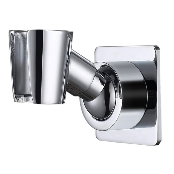 Handheld Shower Head Holder Brass Shower Head Bracket Adjustable Shower Wall Mount Holder Adhesive Shower Wand Holder, Glue Installation, No Drill (Polished Chrome Plated)