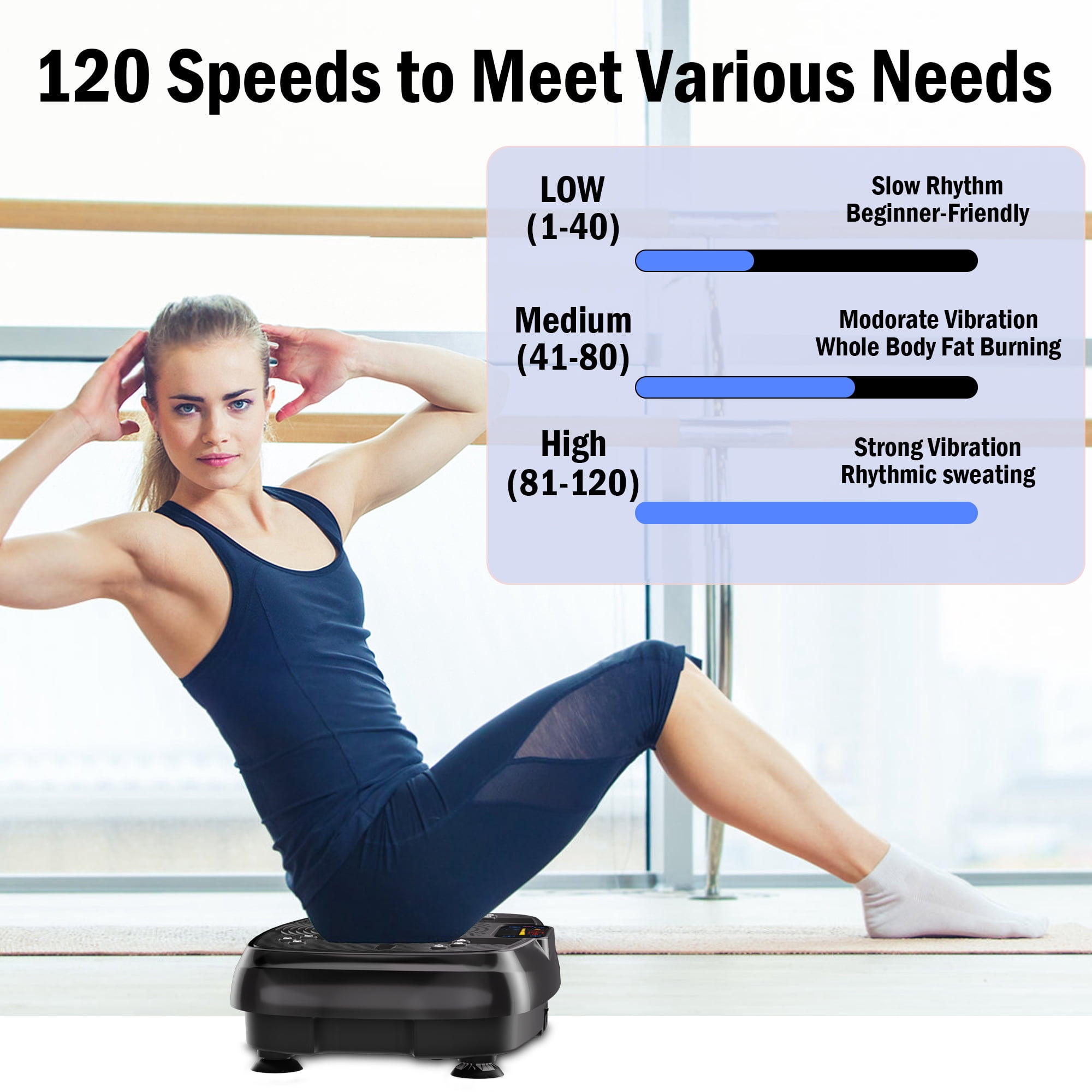 SLIMKEEPER Vibration Plate Exercise Machine for Home Fitness & Whole Body Workout, 330 Lbs Capacity, with 2 Loops, 5 Resistance Bands & Remote Control