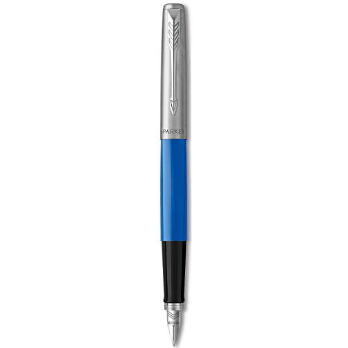 Parker Jotter Originals Fountain Pen, Classic Finish, Medium Nib, Blue & Black Ink
