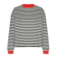 thumbnail image 5 of GA WEIHUA Striped Sweatshirt Women Tunic Tops Long Sleeve Shirts Loose Fit Crew Neck Long Sleeve Tops Fall Fashion Clothes Casual ColorBlock Pullover(Black,M), 5 of 5