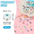 thumbnail image 2 of Uxcell 100 Pcs 8mm Flat Round Evil Eye Beads with Silver Edge, White, 2 of 6