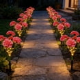 thumbnail image 4 of JZCHUNTOY Solar Powered Artificial Carnation Ground Light, 7 Fork LED Fake Flower Lawn Lamp, IP65 Waterproof Landscape Light, Decorative Pathway Light for Garden, Yard and Patio, 4 of 6