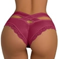 thumbnail image 2 of FASHOFT Underwear for Women Lace Panties Breathable Bikini for Ladies Hot Pink M, 2 of 6