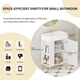 thumbnail image 3 of 21.6" Open-shelving Bathroom Vanity with Ceramic Sink and Soft-Closing Door, Cloakroom Open Shelf Storage Cabinet on the Left Side, Assembly Required, 3 of 6