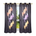 thumbnail image 6 of Yayeee Window Curtains Set of 2 for Living Room Light Filtering 63"x42", Cartoon Candy, 6 of 7