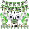 thumbnail image 1 of Kearding Decoración de fiesta de cumpleaños de fútbol, ​​cartel de látex, decoración para tartas, globos, deportes de fútbol, ​​banquete, Kits de decoración para fiestas Kearding HA070520-00, 1 of 6
