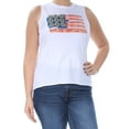 thumbnail image 2 of KID-DANGEROUS Womens New 1459 White Short Sleeve Scoop Neck Casual Top L B+B, 2 of 3