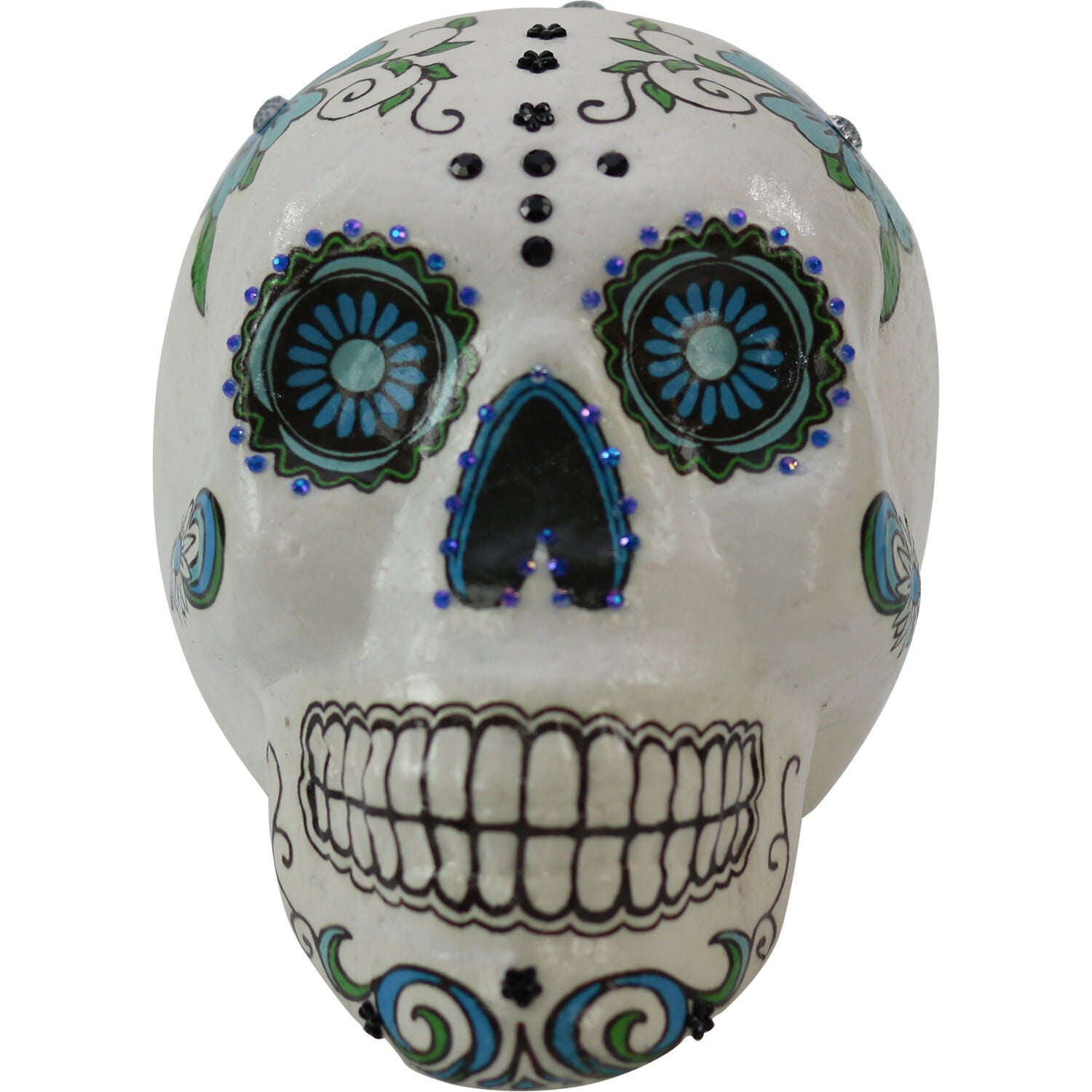 Day of the Dead Halloween Skeleton Skull Floral Garden Stake Metal Mask Pic 